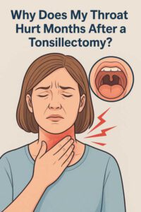 Why does my throat hurt months after a tonsillectomy?