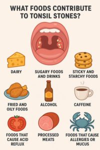 What foods contribute to tonsil stones?