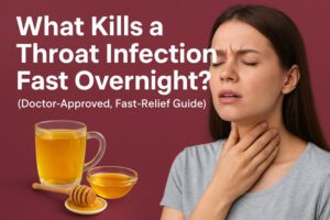 What kills a throat infection fast overnight?