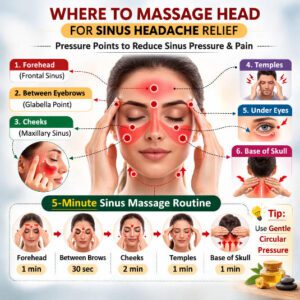 Sinus headache relief massage points