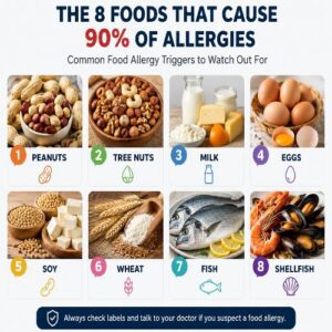 What 8 foods are 90% of allergies?