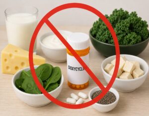 What foods should I avoid while taking doxycycline?