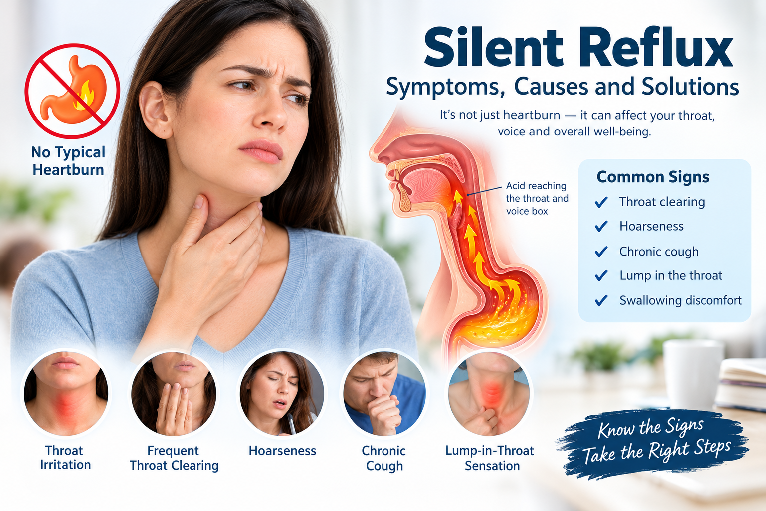 Silent Reflux (LPR): Symptoms, Causes, Diagnosis & Treatment