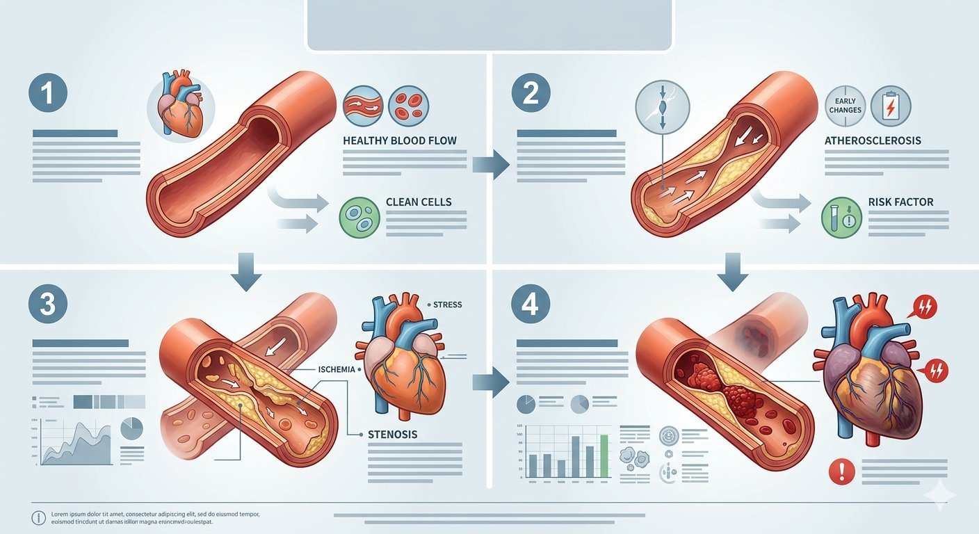 What Are the 4 Stages of Ischaemic Heart Disease?