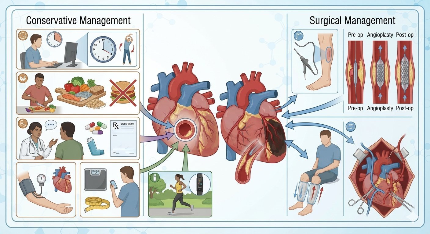 Conservative and Surgical Management of Ischemic Heart Disease
