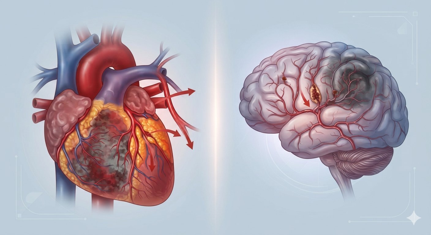 Difference between ischemic heart disease and stroke
