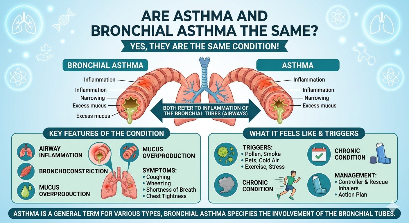 difference between asthma and bronchial asthma