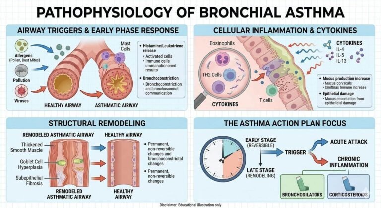 Pathophysiology of Bronchial Asthma: How Asthma Changes the Airways, Explained