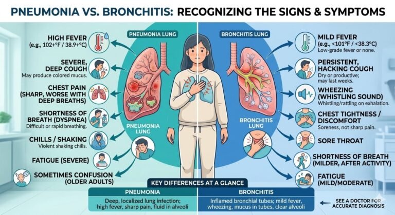 Pneumonia vs Bronchitis Symptoms: How to Tell the Difference and When It Matters