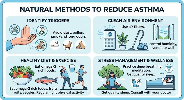 How to Naturally Reduce Asthma: 2026 Evidence-Based Natural Remedies, Breathing Exercises & Diet (NHS, Cochrane, GINA)